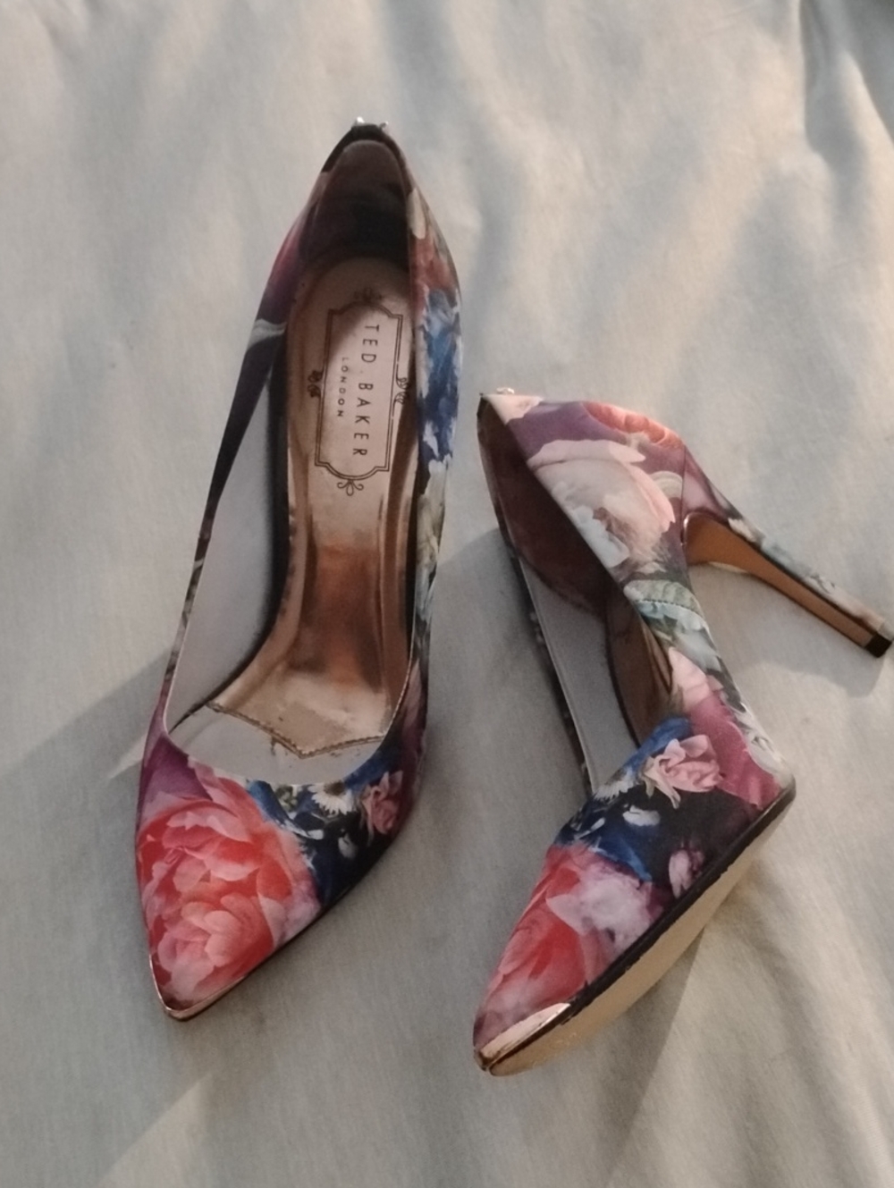 Ted Baker Floral Melissa Pumps Pointed Toe Stiletto - Pink & Blue Eu 36